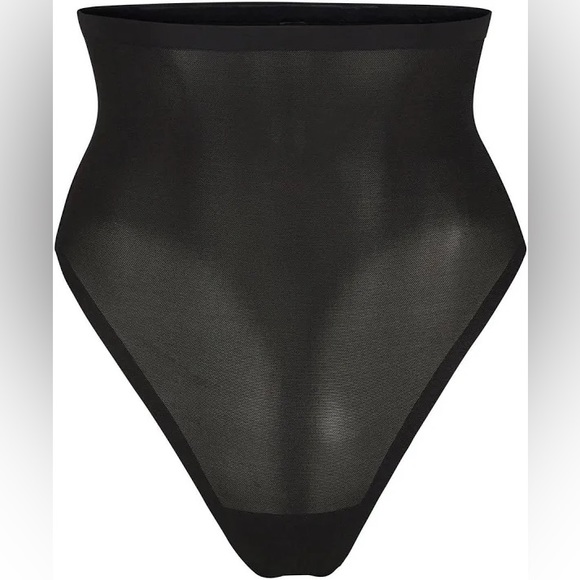 SKIMS Power Mesh High Waist Thong Onyx Black NEW - Picture 6 of 9